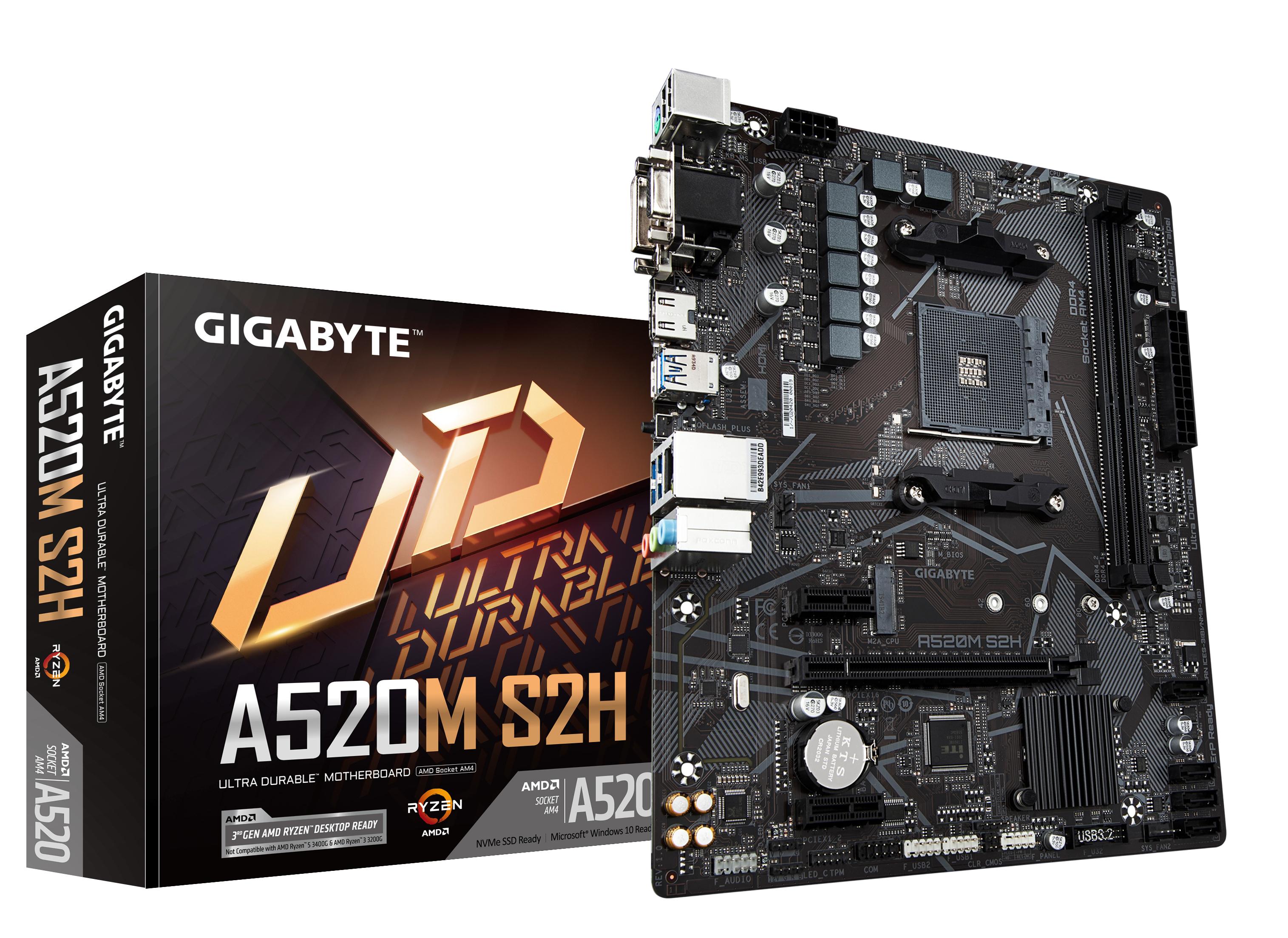 Gigabyte A520M S2H scheda madre AMD A520 Socket AM4 micro ATX